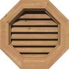 Ekena Millwork Octagonal Gable Vent Functional, Western Red Cedar Gable Vent w/ Brick Mould Face Frame, 20"W x 20"H GVWOC20X2000SFUWR